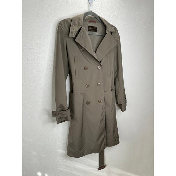Loro Piana Storm System Khaki Button Front Belted Trench Coat 38 / 6 - Picture 3 of 13